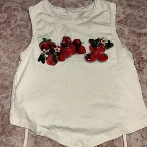 Cute Backless Strawberry Tank - Cream Colored Urban Outfitters